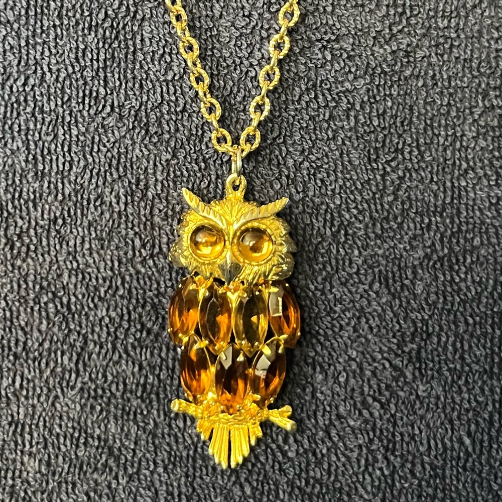 Elegant Gold Owl Pendant Necklace